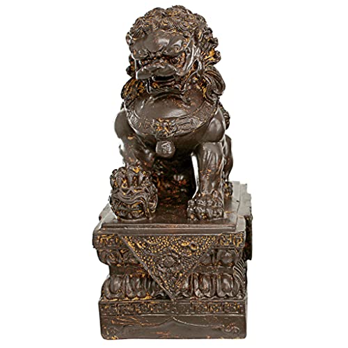 Set of Two Polyresin Bronze Finish Statues Q8298