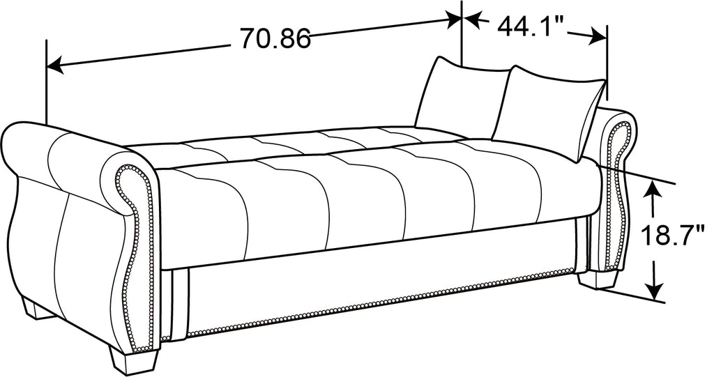 Java Faux Leather Sofa Bed with Storage Y183702