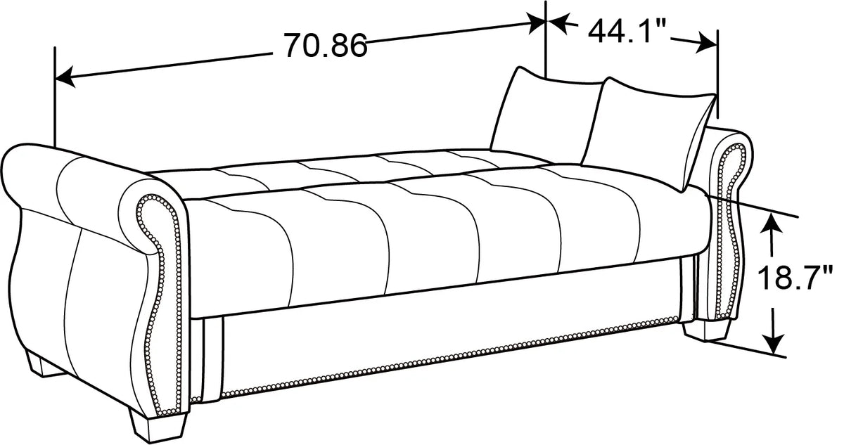 Java Faux Leather Sofa Bed with Storage Y183702