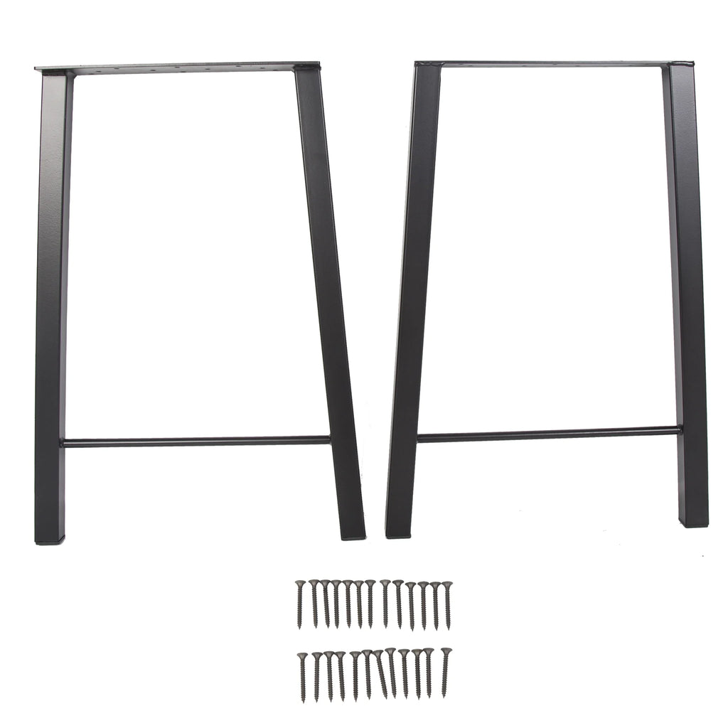 28"H×20"W Metal Table Legs Set of 2 Black K7556