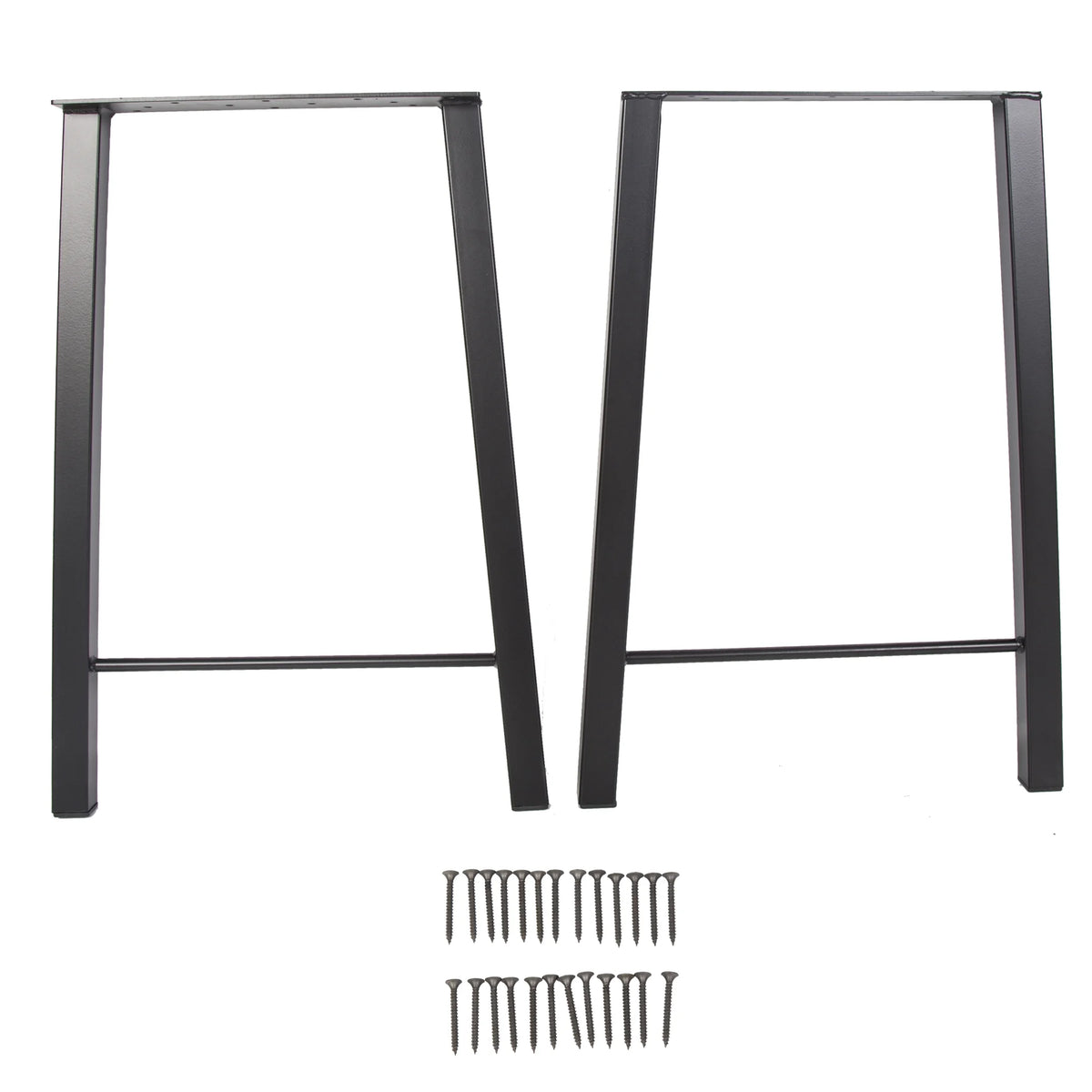 28"H×20"W Metal Table Legs Set of 2 Black K7556