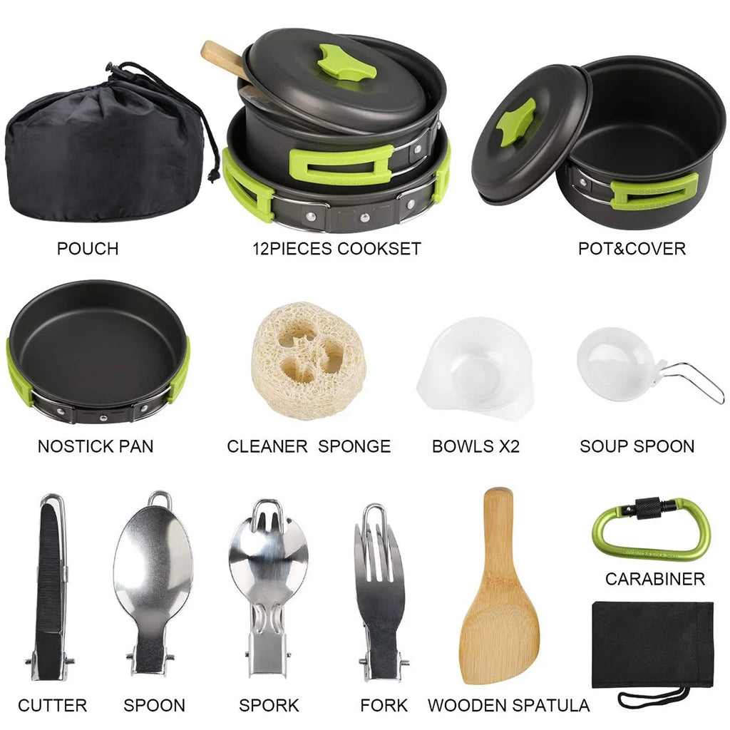 15 Pcs Non Stick Camping Cookware Set S15255