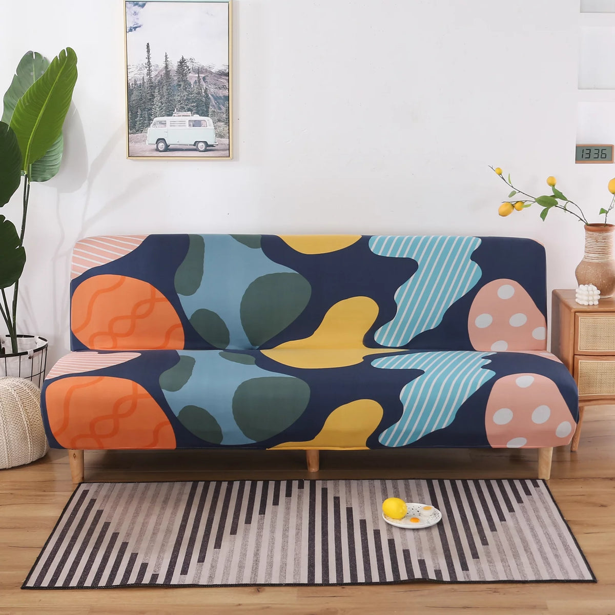 Washable Polyester Stretch Sofa Slipcover W134404