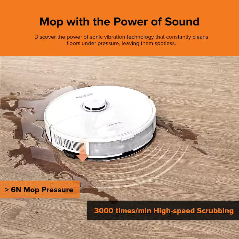 Robotic Vacuum with Sonic Mopping, LiDAR Navigation, Washable Filter, White Z9665