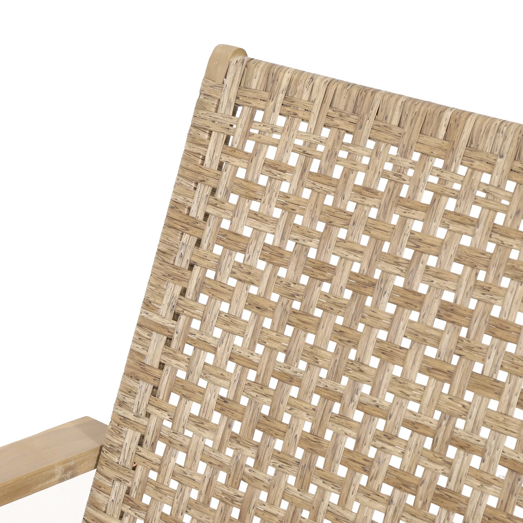 Acacia Wood Outdoor Lounge Chair Set of 2 Light Brown P70174
