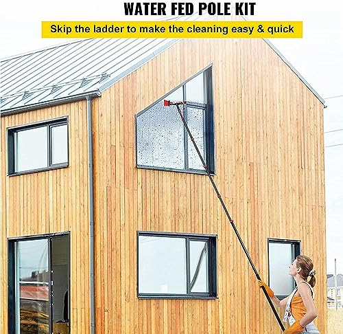Water Fed Telescopic Window Cleaning Pole Kit with Squeegee Brush E70037