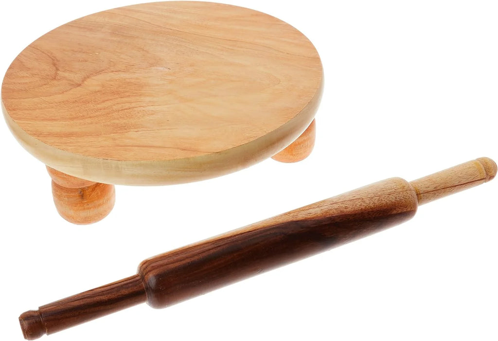 Manual Wooden Roti Chapati Tortilla Presser with Rolling Pin, 10-Inch K536