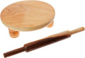 Manual Wooden Roti Chapati Tortilla Presser with Rolling Pin, 10-Inch K536