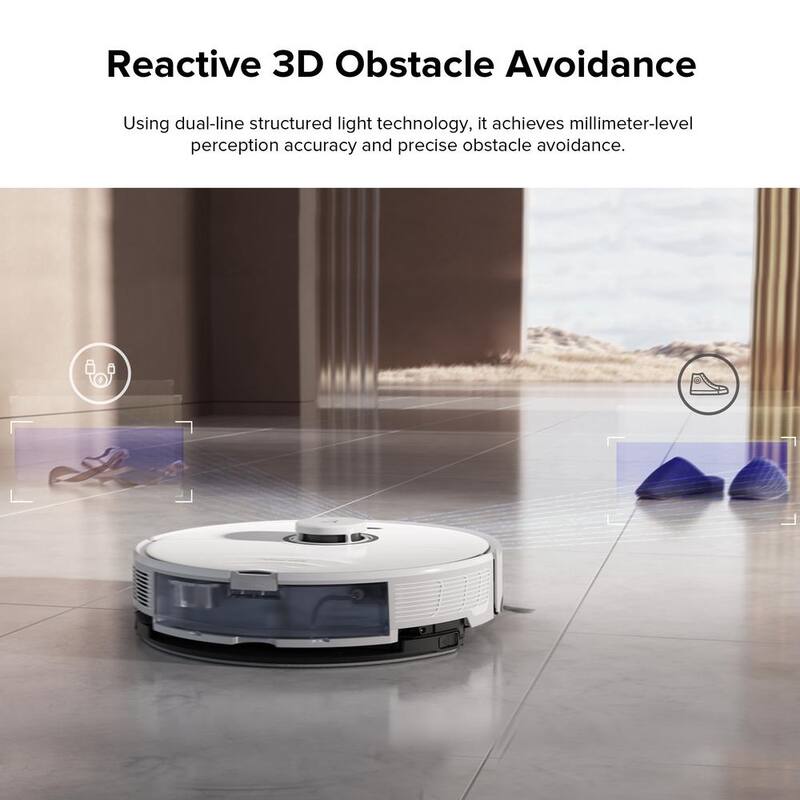 Robotic Vacuum with Sonic Mopping, LiDAR Navigation, Washable Filter, White Z9665