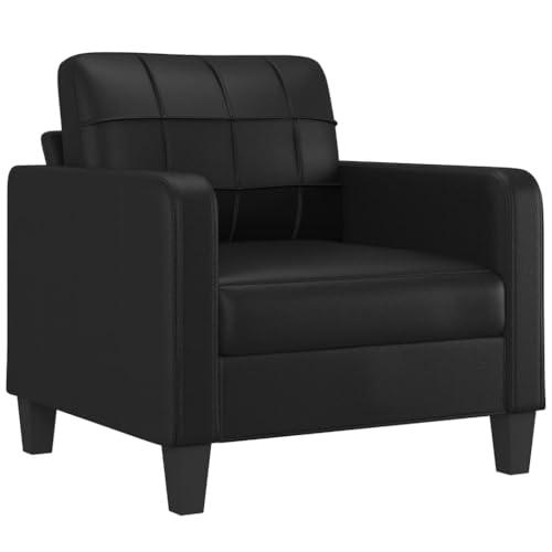 Black 55.1" Faux Leather 2-Seater Sofa N9497