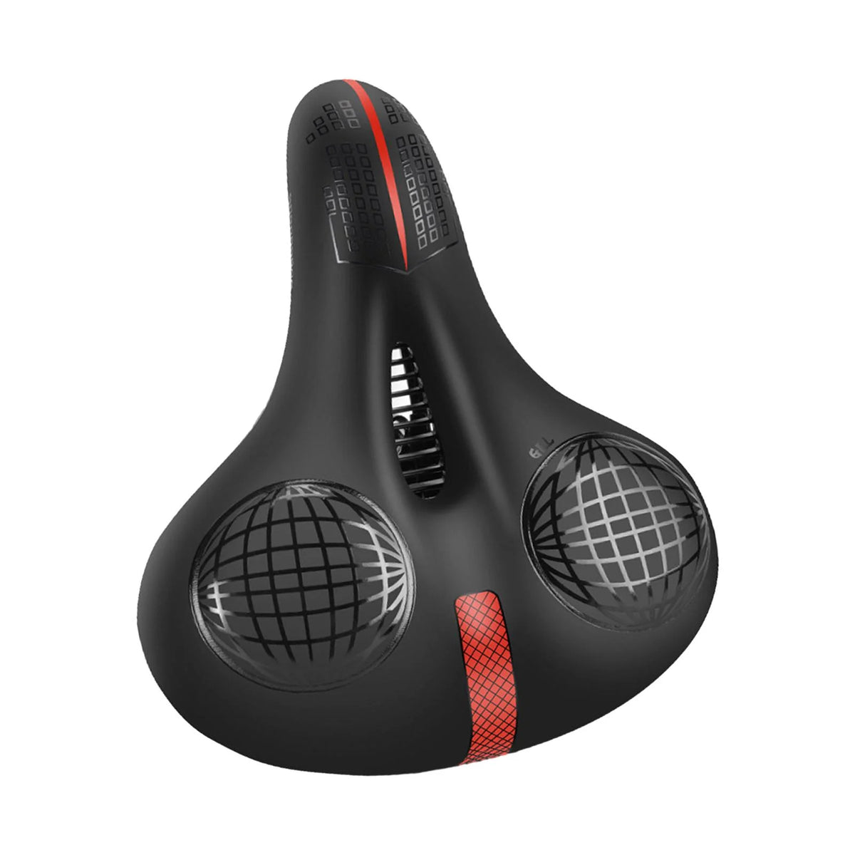 Black and Red Bike Saddle K2210