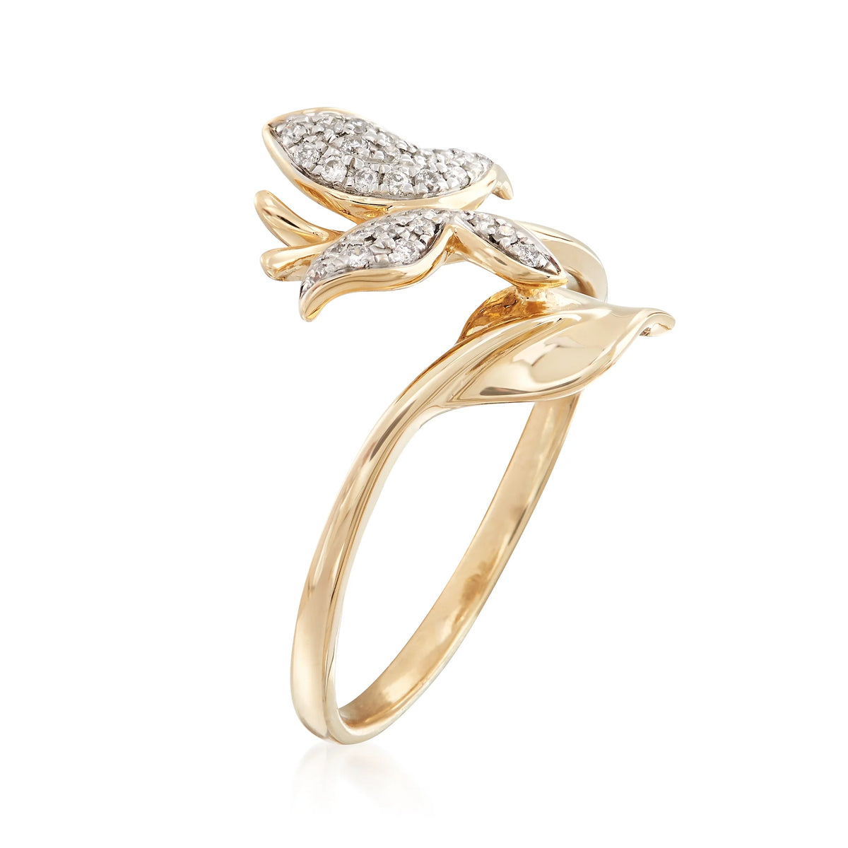 14kt Yellow Gold Diamond Butterfly Ring J820472