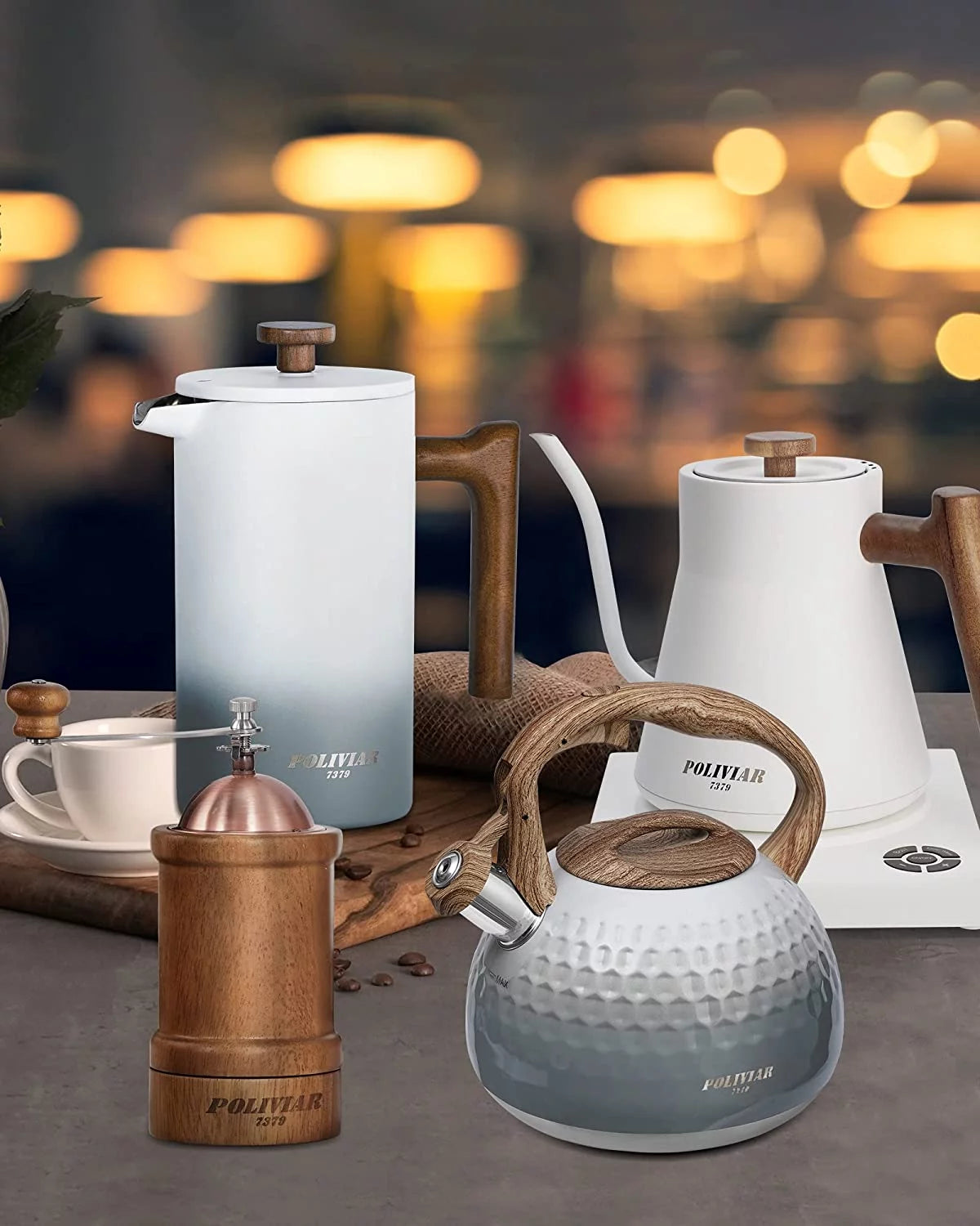 1200W Electric Gooseneck Kettle with Wood Handle N42166