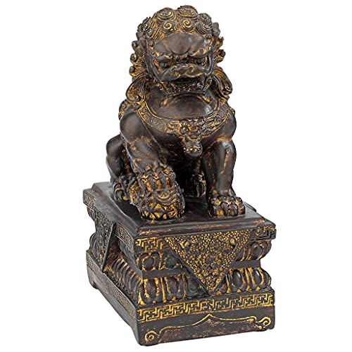 Set of Two Polyresin Bronze Finish Statues Q8298