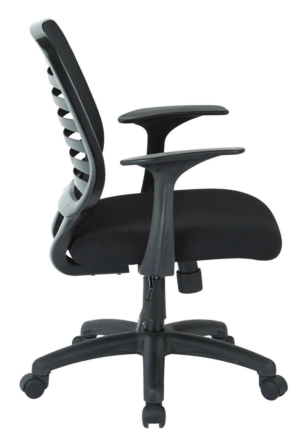 Black Fabric Task Chair with T Arms S212