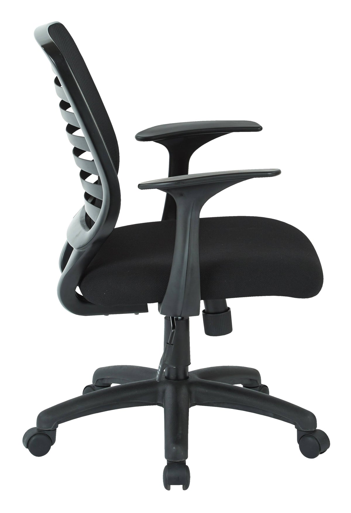 Black Fabric Task Chair with T Arms S212