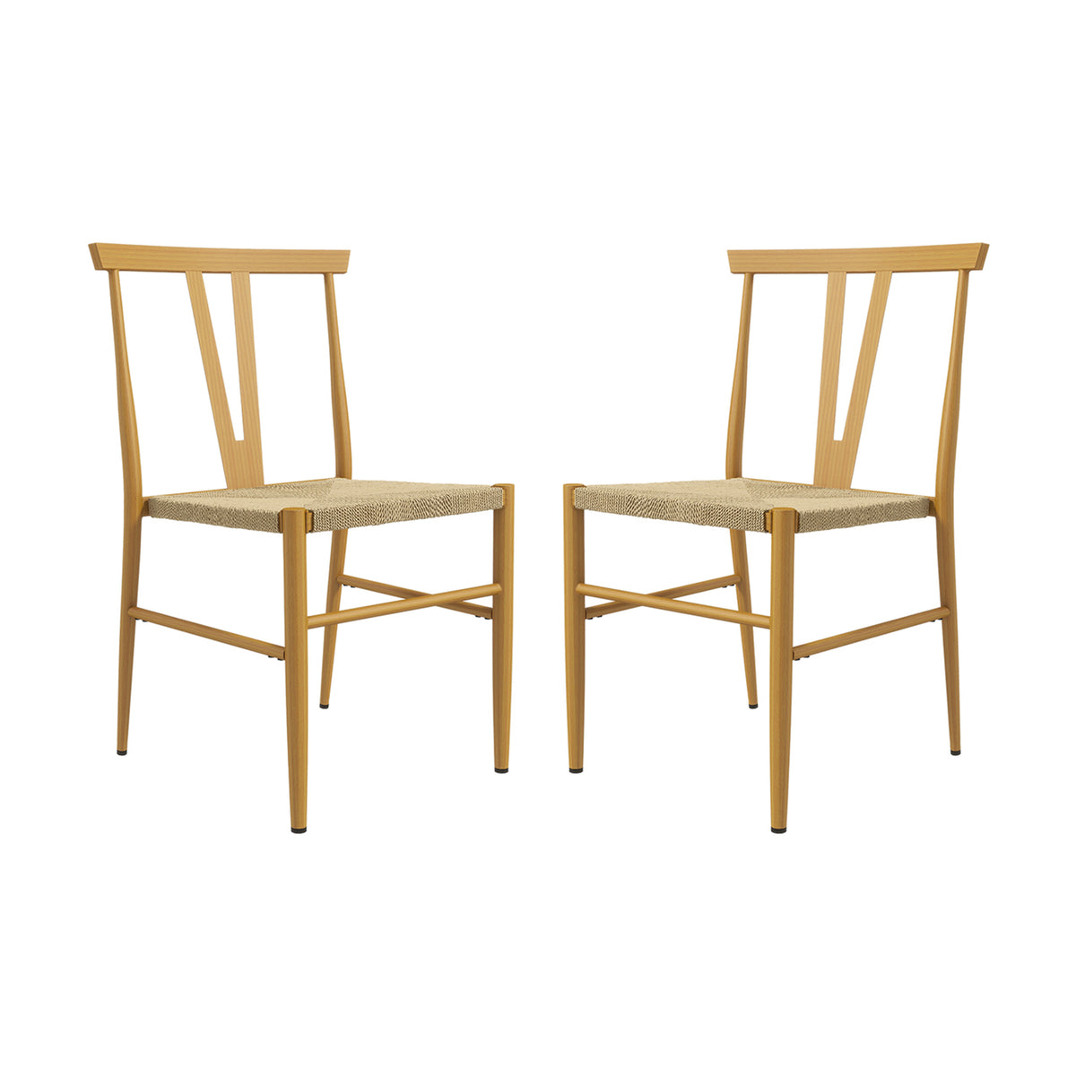 Natural Woven Rattan Dining Chair Set of 2 G700690