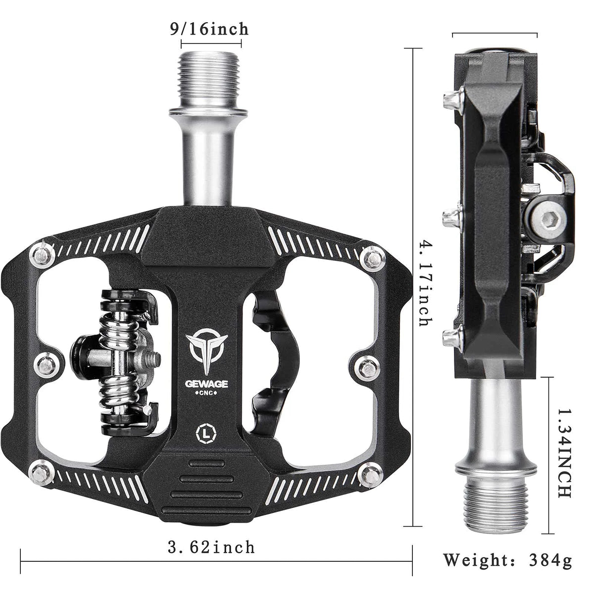 Dual Sided Bike Pedals with 3 Sealed Bearings W1331