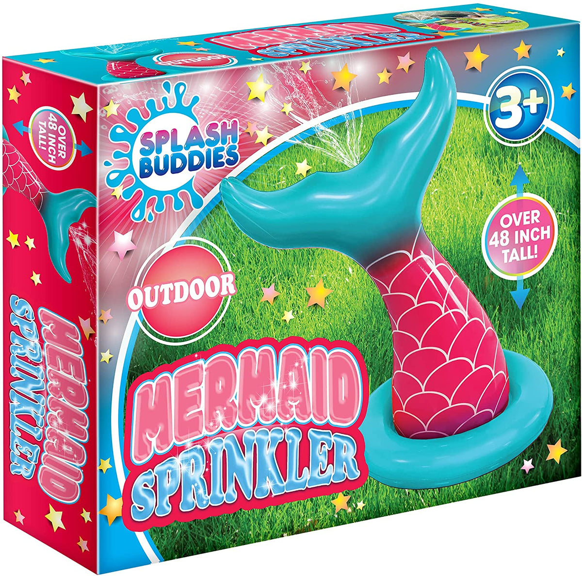 Pink Kids Inflatable Sprinkler Mermaid Sprayer E69804