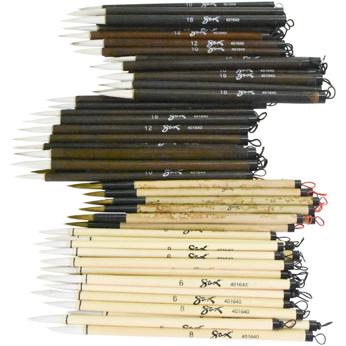 Assorted Trim Bamboo Handle Paint Brushes A923