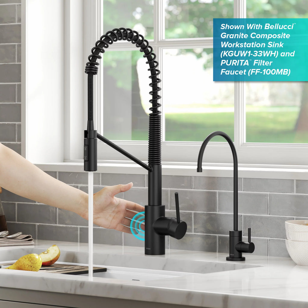 Matte Black Touchless Pull-Down Kitchen Faucet A34597