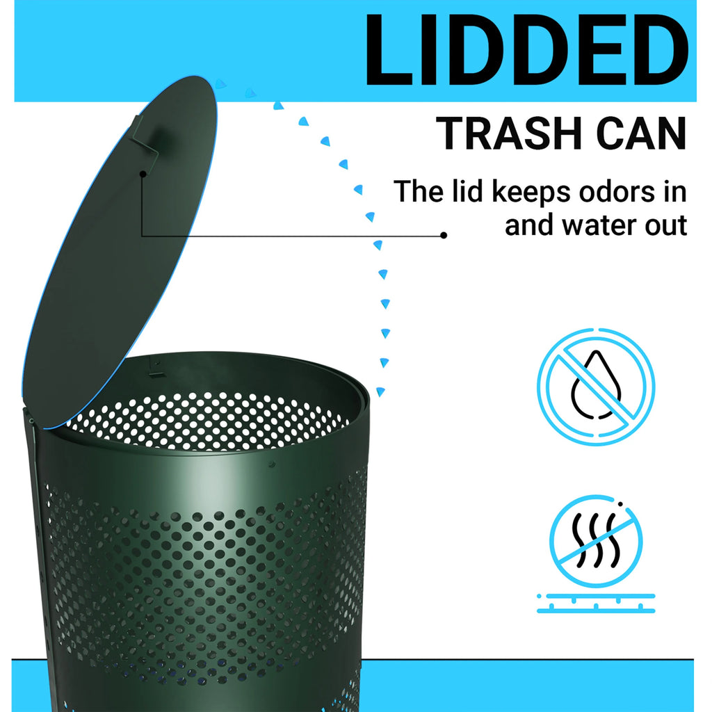11.5 Gallon Stainless Steel Outdoor Trash Can with Lid E7253