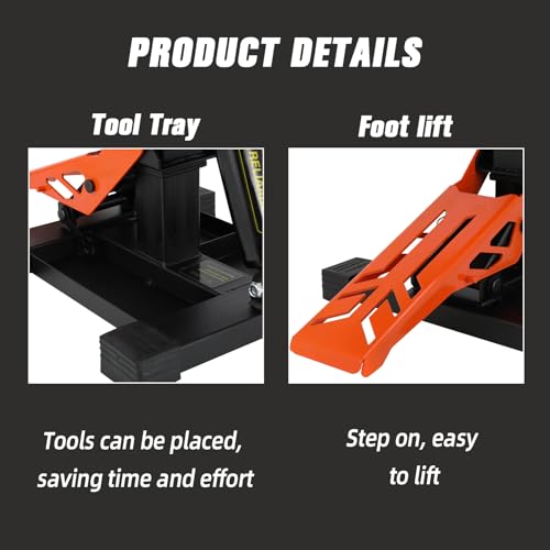 Motorcycle Lift Stand 1000Lbs Hydraulic Adjustable Height U943121