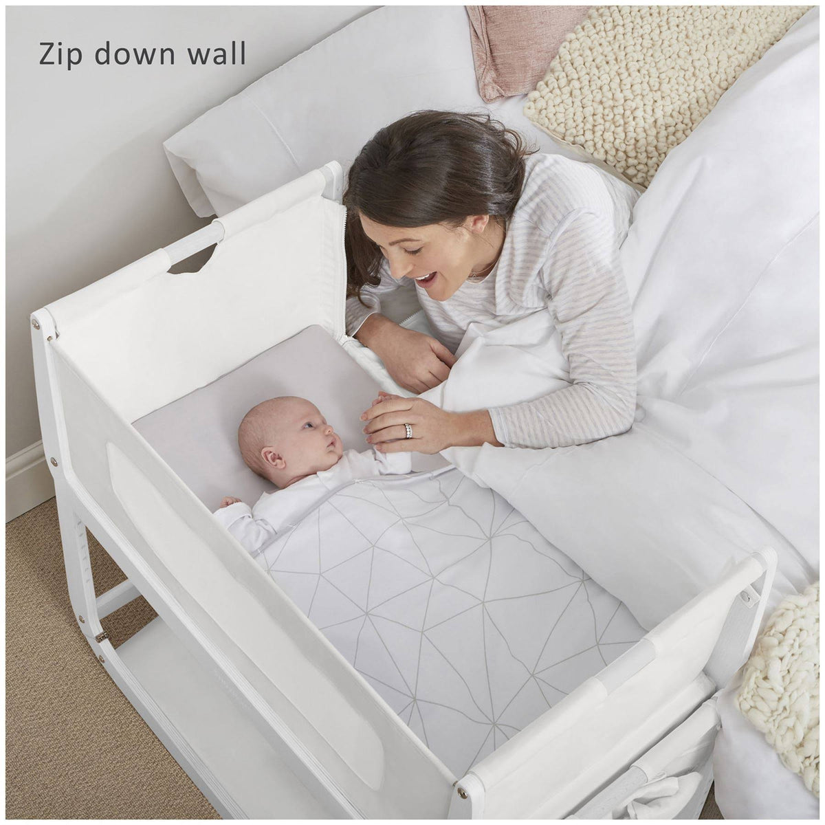 White Bedside Crib C38687