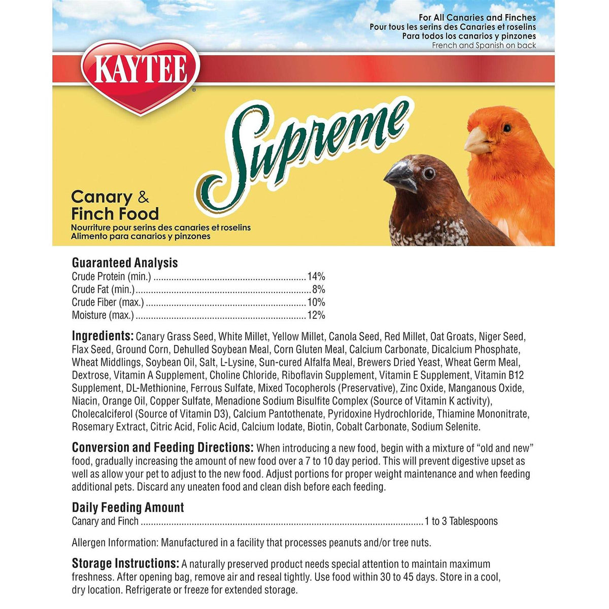 Canary Finch Food D9911