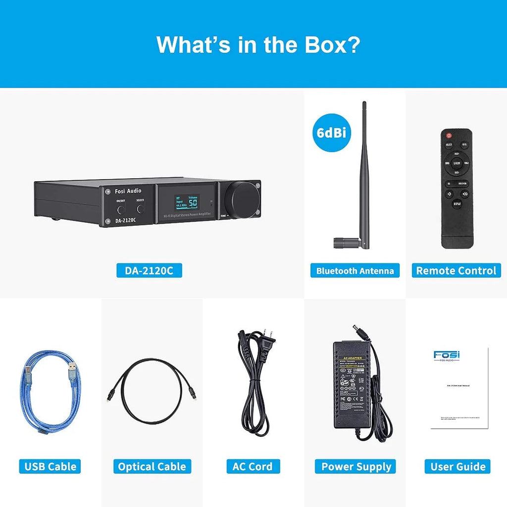 240W Bluetooth 5.0 Stereo Audio DAC Amplifier C4207