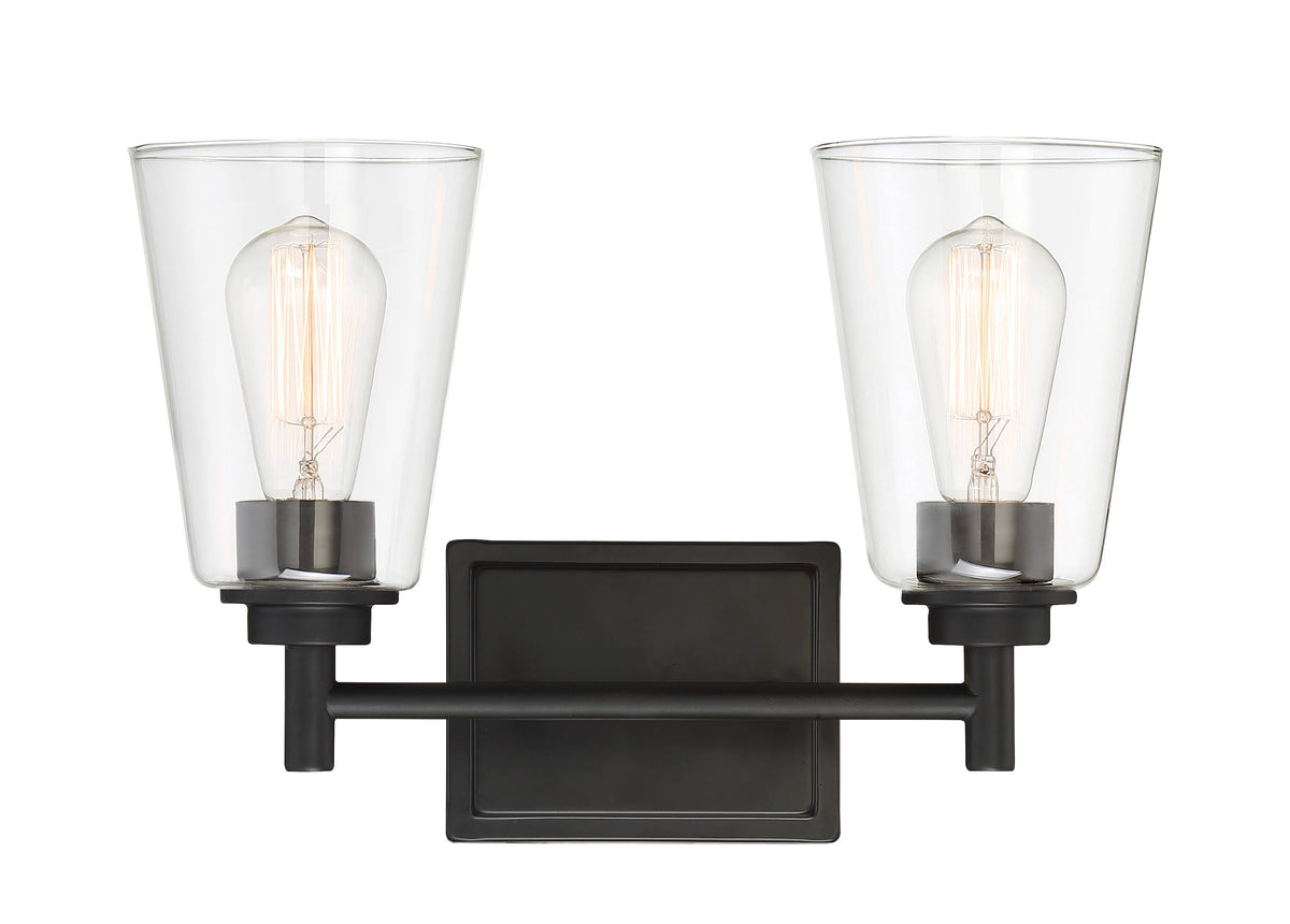 Two Light Bath Bar Matte Black Z69430