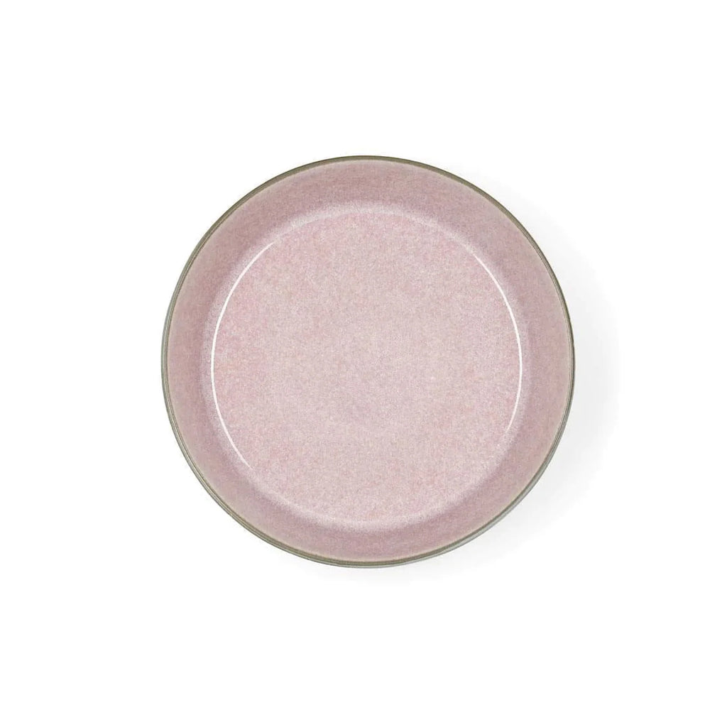Stoneware Bowl Plate 18 cm Grey Light Pink X64445