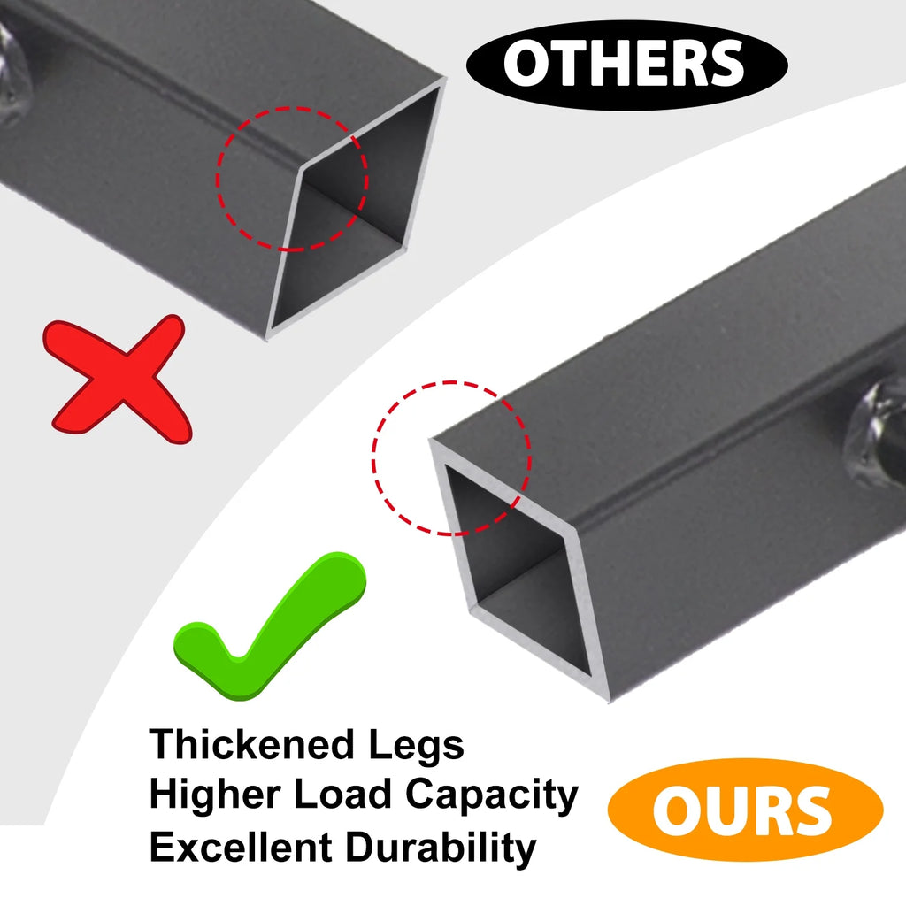 28"H×20"W Metal Table Legs Set of 2 Black K7556