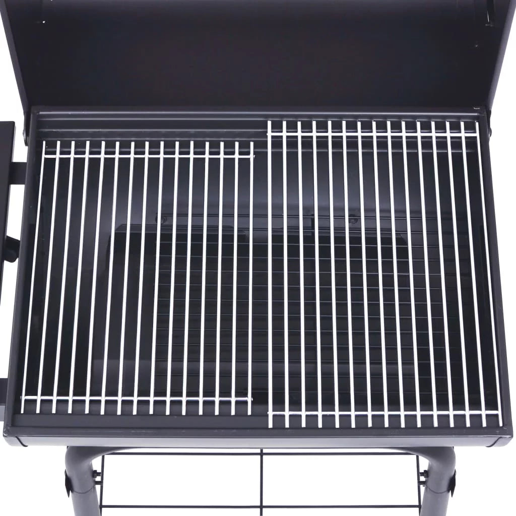Charcoal BBQ Grill Smoker with Bottom Shelf Black M9163