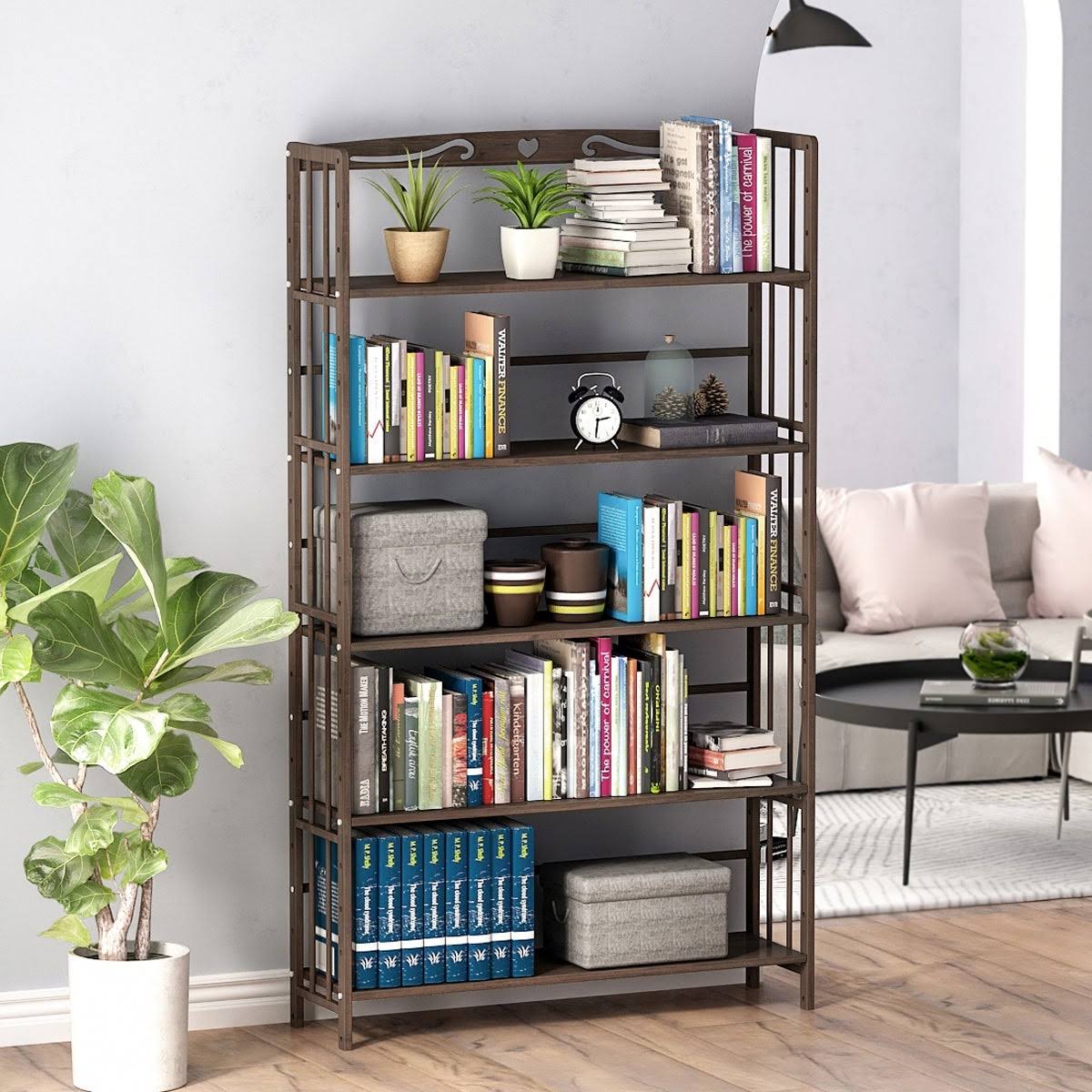 5 Shelf Solid Wood Bookshelf X64438