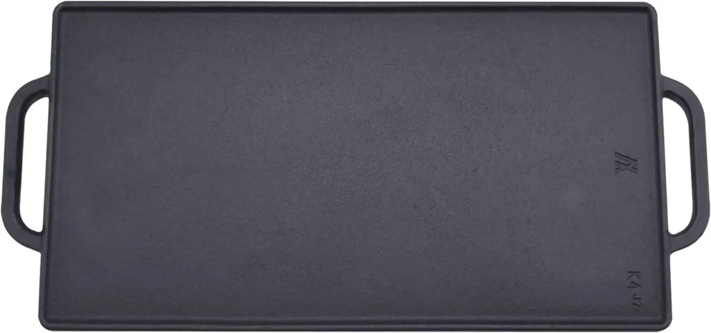Cast Iron Reversible Grill Griddle, Non-Stick Double Sided Grill Pan with Handles 15 Inch x9 Inch I500528