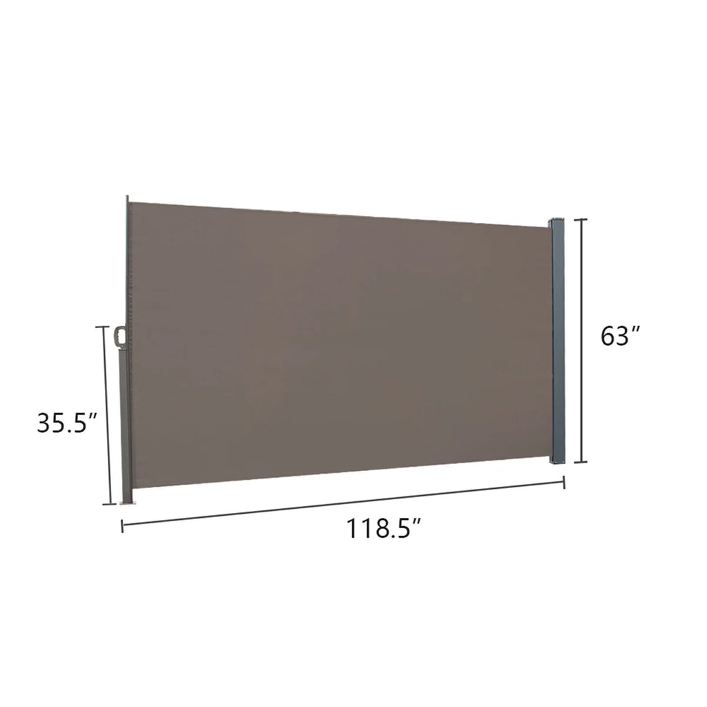 5x10ft Retractable Patio Side Awning, Outdoor Privacy Screen E1225