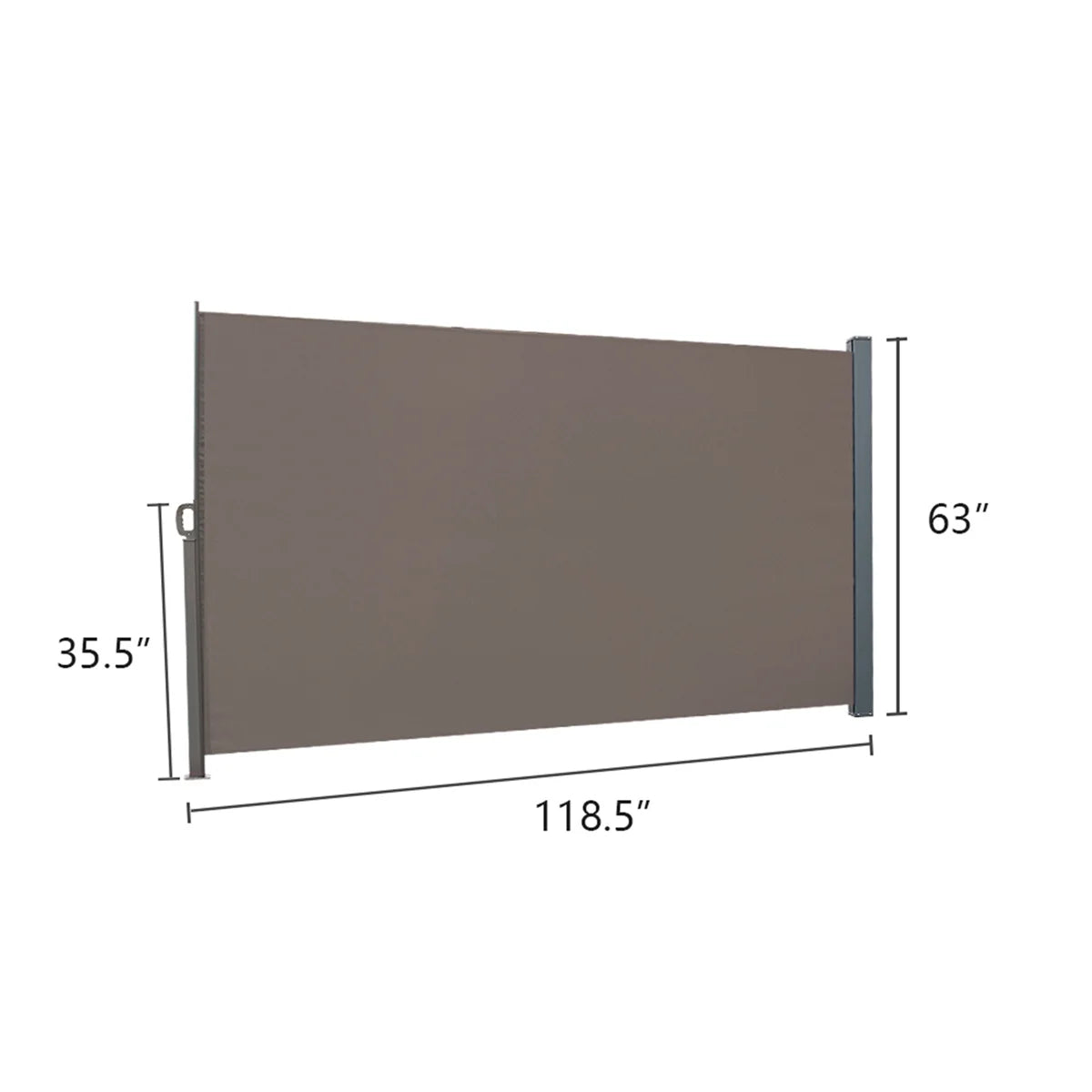5x10ft Retractable Patio Side Awning, Outdoor Privacy Screen E1225