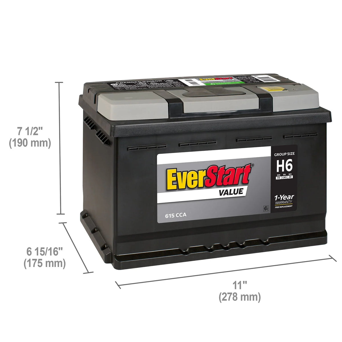 Lead Acid Automotive Battery 12 Volt 615 CCA N26245