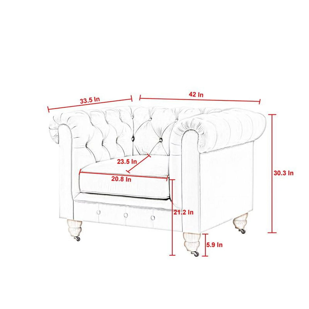 Dark Gray Velvet Button Tufted Club Chair D8360