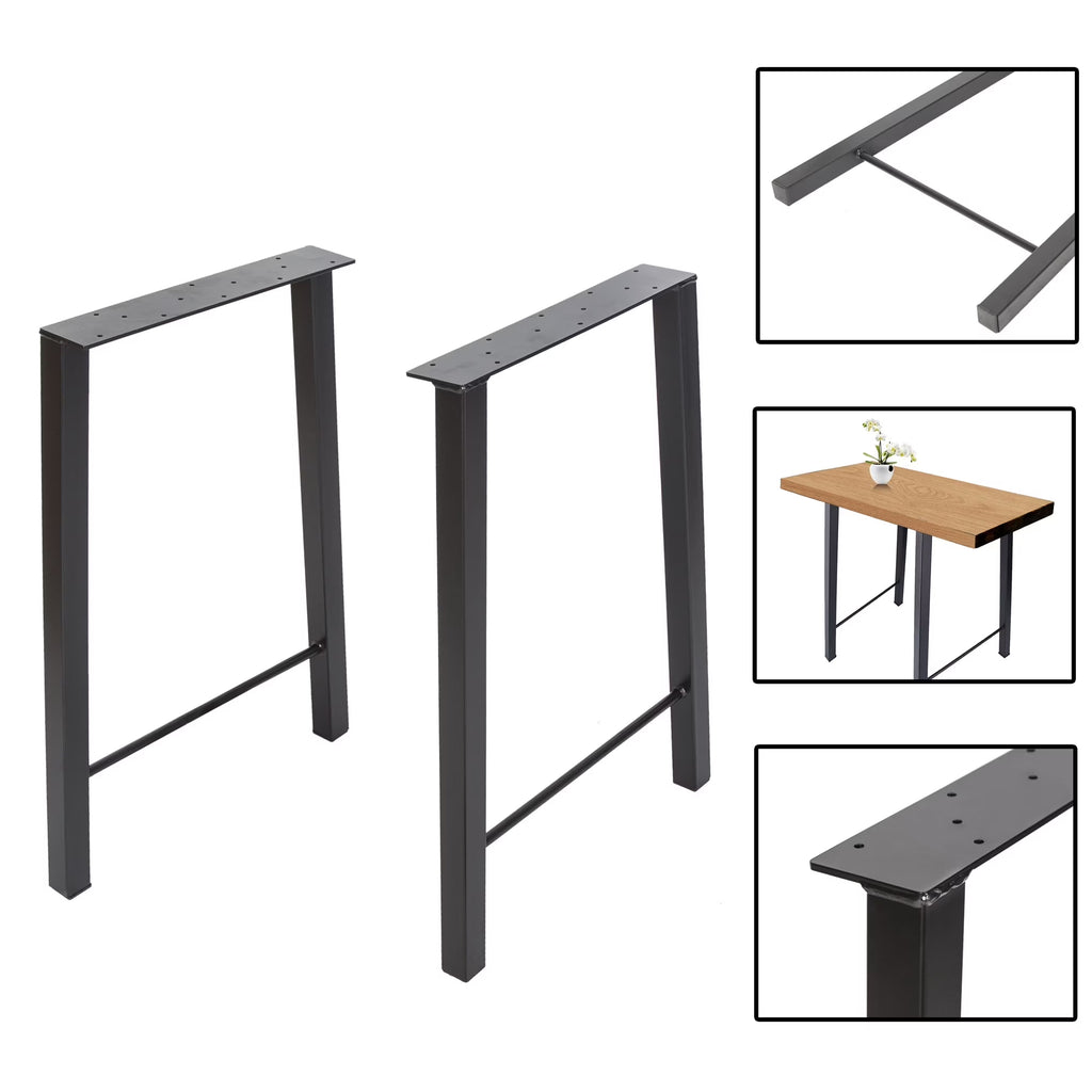 28"H×20"W Metal Table Legs Set of 2 Black K7556