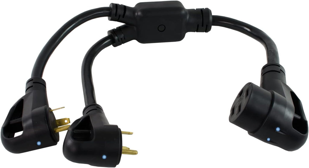 RV 50-Amp Power Optimizer with 30-Amp Plug to 50-Amp 125/250-Volt 14-50R Female Connector, Pack of 2 B270244
