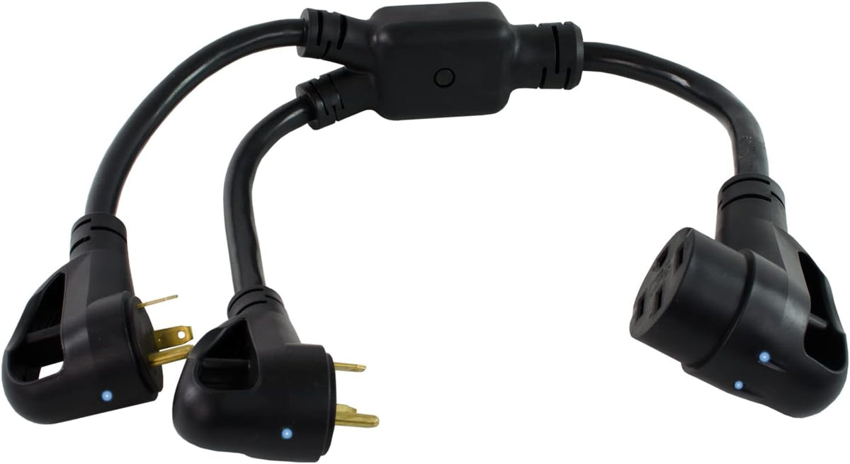 RV 50-Amp Power Optimizer with 30-Amp Plug to 50-Amp 125/250-Volt 14-50R Female Connector, Pack of 2 B270244