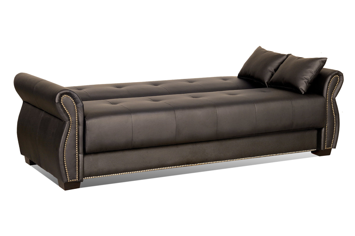 Java Faux Leather Sofa Bed with Storage Y183702