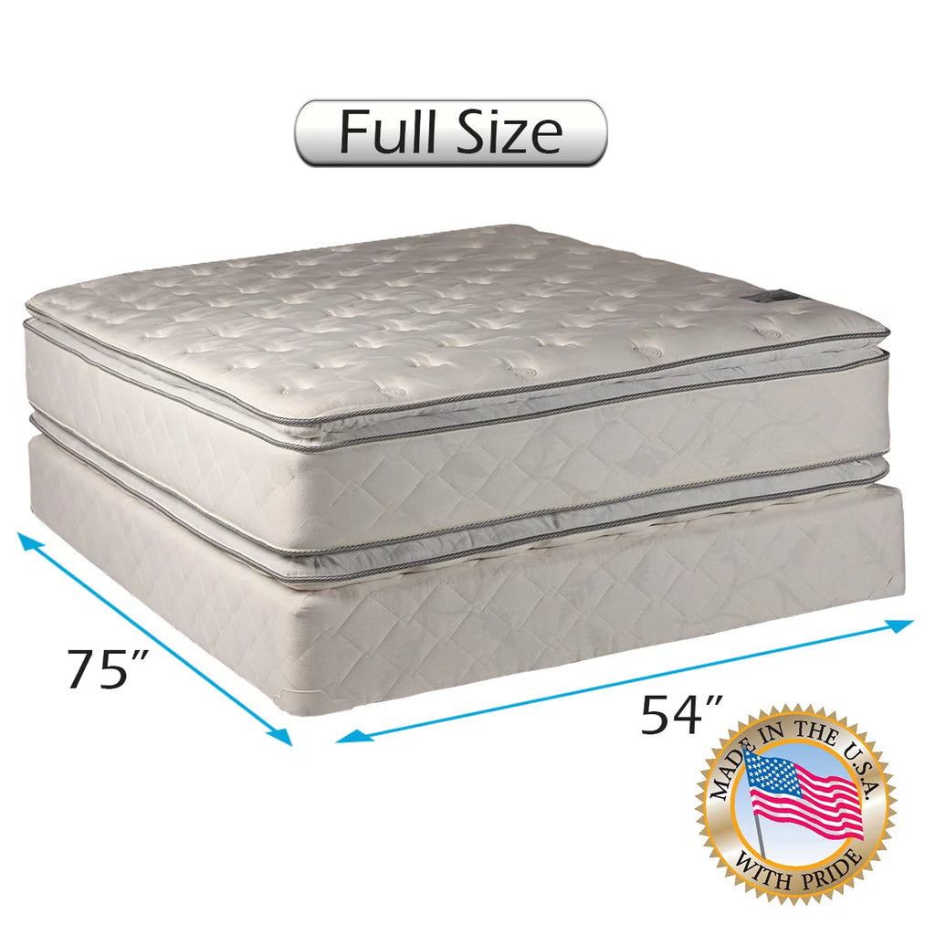 Full Size Medium Soft PillowTop Mattress Set with Bed Frame J684729