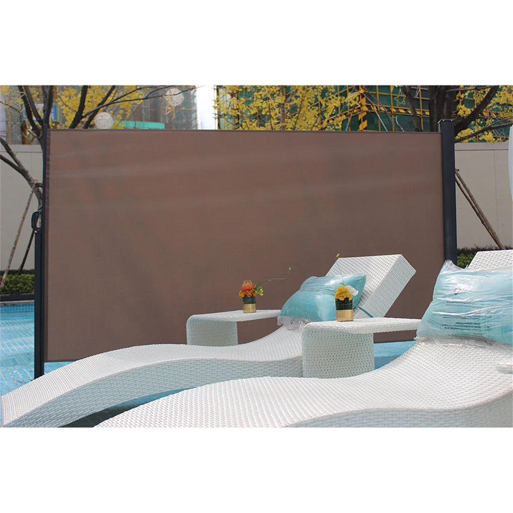 5x10ft Retractable Patio Side Awning, Outdoor Privacy Screen E1225