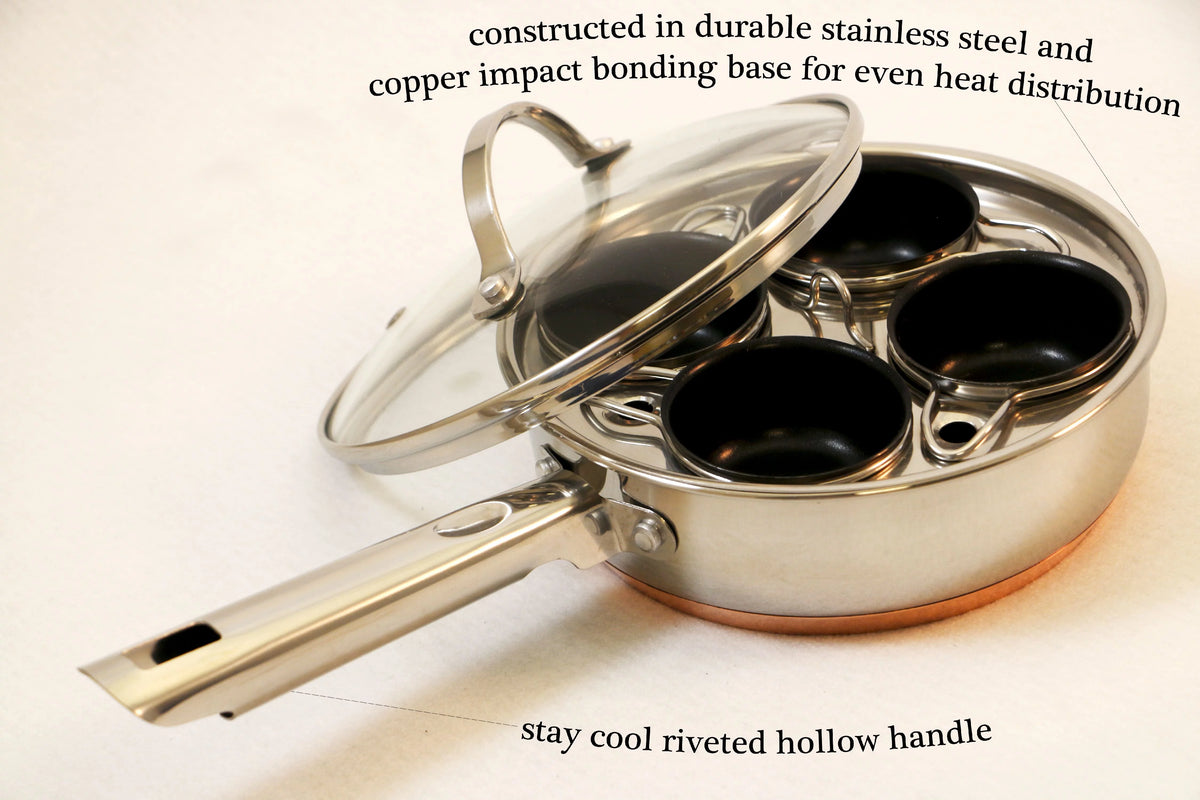 4 Cup Copper Nonstick Egg Poacher E8126