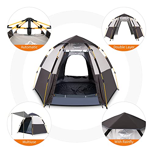 Waterproof Instant Camping Tent, 2/3/4 Person Double Layer Dome Tent P265