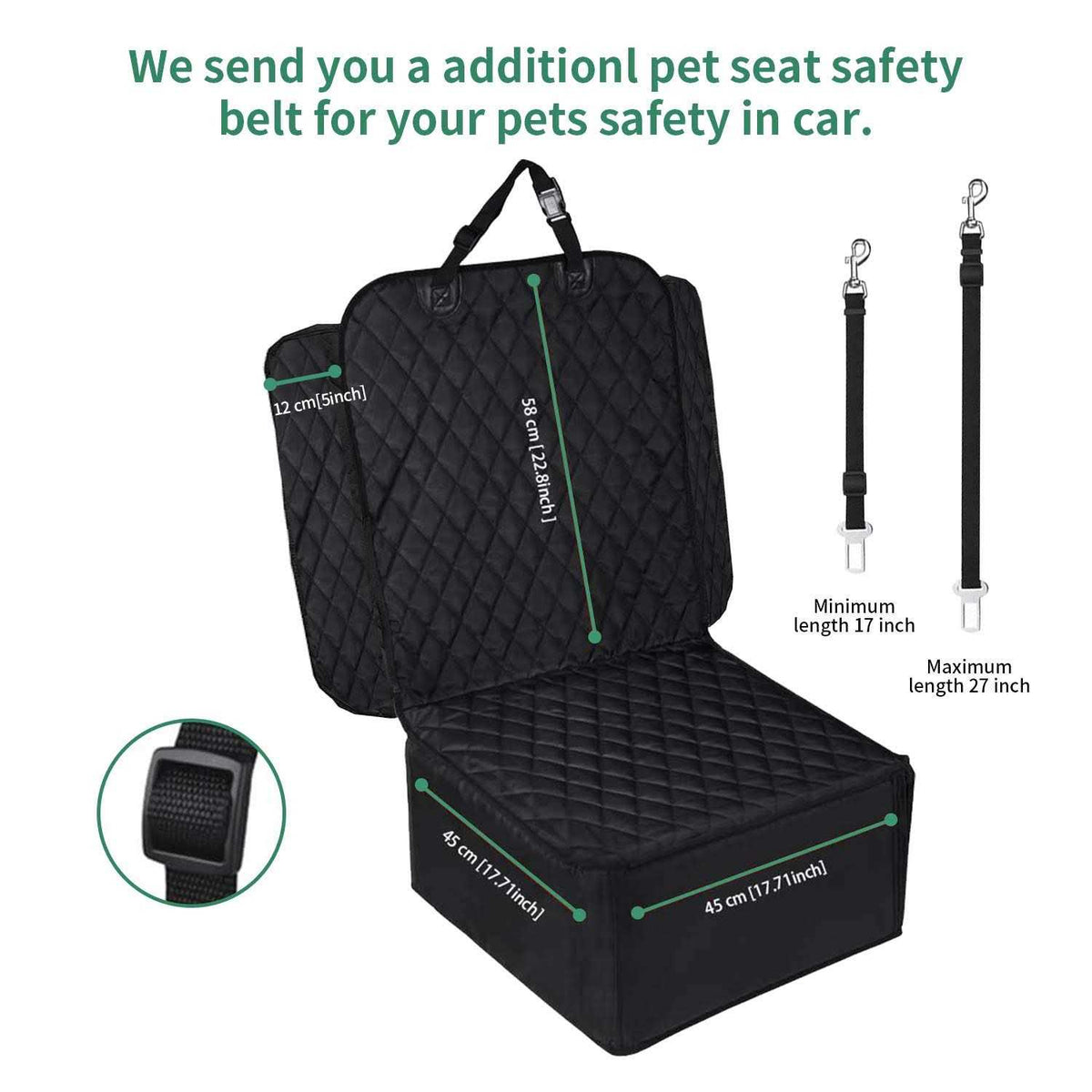 Pet Front Seat Cover Dog Booster Seat Waterproof 2 in 1 Y31014