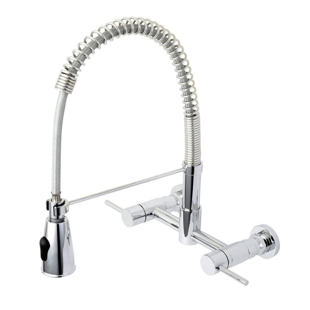 Oil Rubbed Bronze 2-Handle Wall Mount Pull-Down Kitchen Faucet R81690